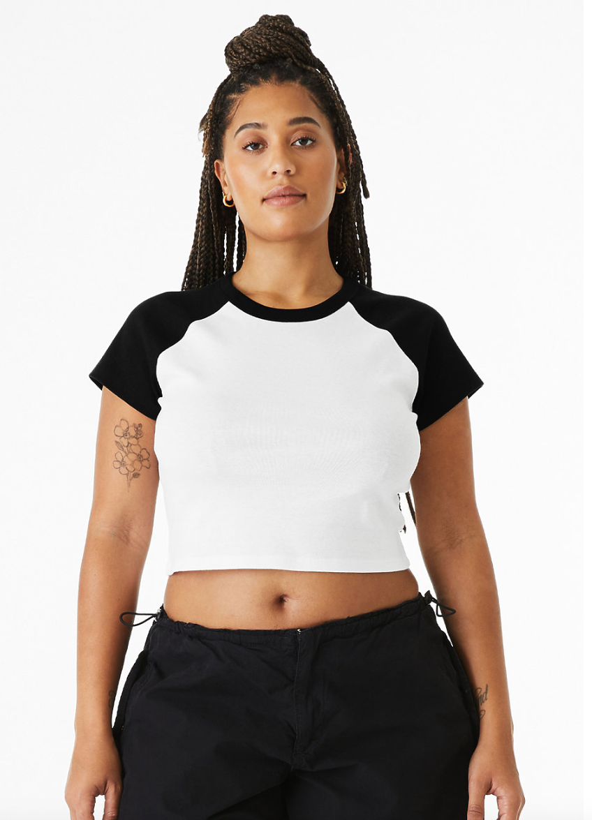 Black and White Raglan Baby Tee - More Options